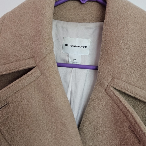 Club Monaco Daylina Wool Blend Coat Beige Nude Camel Color - Picture 4 of 5